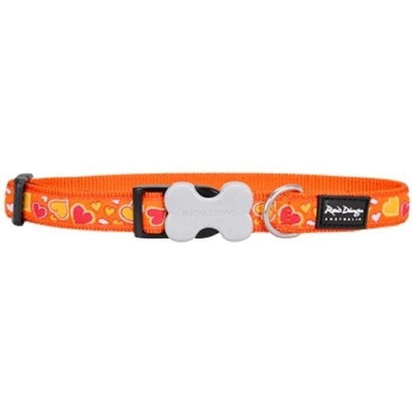 Red Dingo Red Dingo DC-BZ-OR-ME Dog Collar Design Breezy Love Orange; Medium DC-BZ-OR-ME